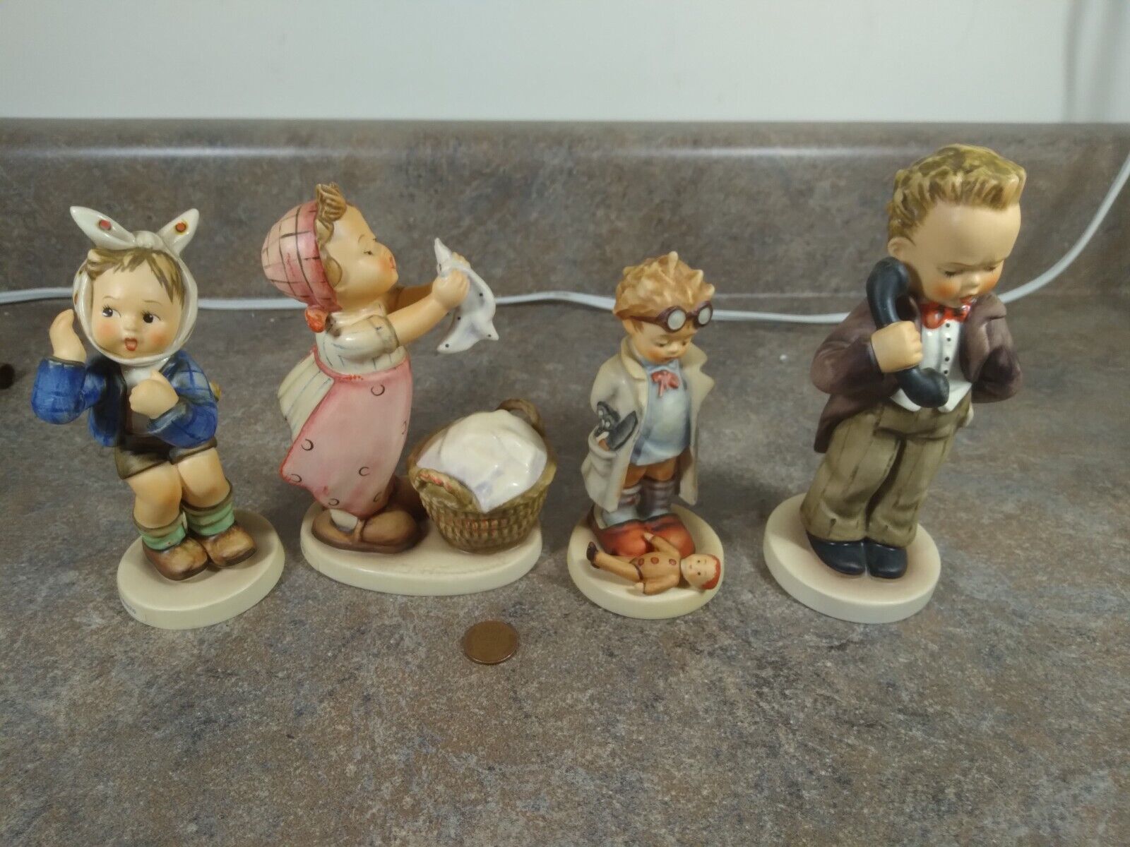 Set of 4 Vintage tmk6 Hummel Figurines 124/1,  127,  321,  213