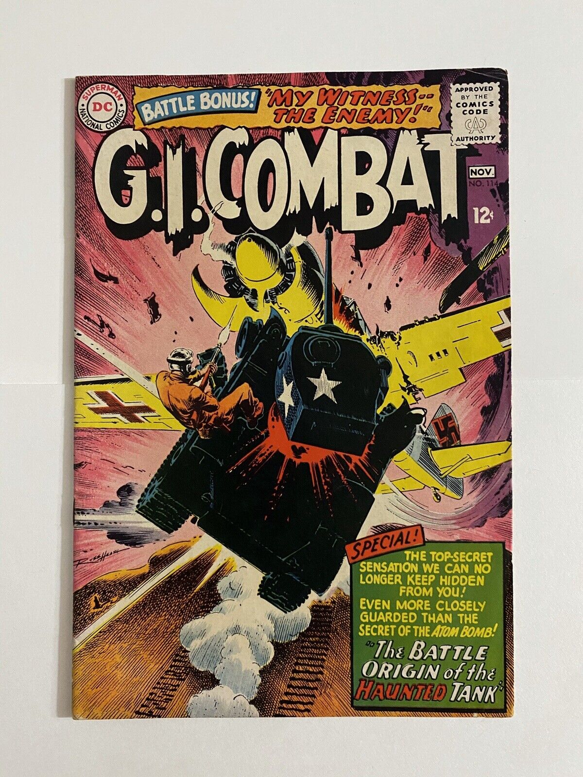 Rare G.I. Combat  #114 (DC Comics 1965) SILVER AGE The Haunted Tank VF