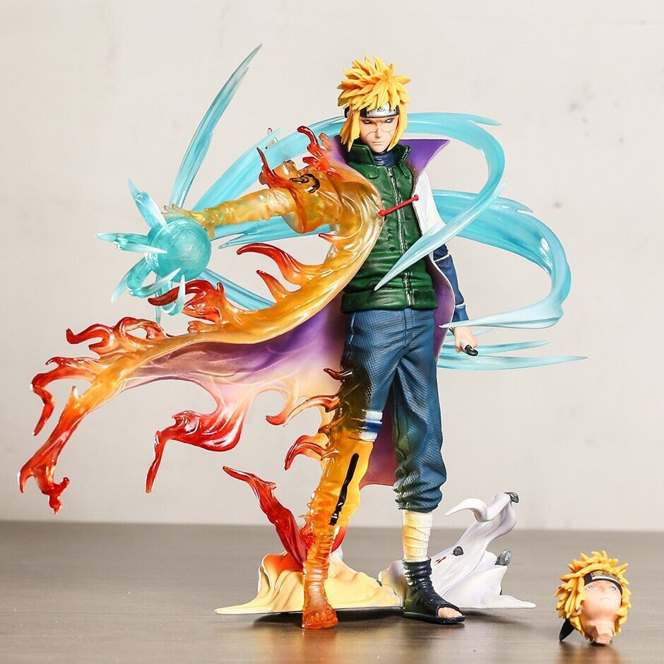 Naruto Namikaze Minato Anime Action Figure Light Up Pvc Figurine Statue 23cm