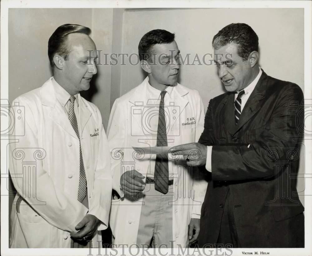 1958 Press Photo Dr. Andrew L. Megarity Awarded Research Grant, Houston, Texas