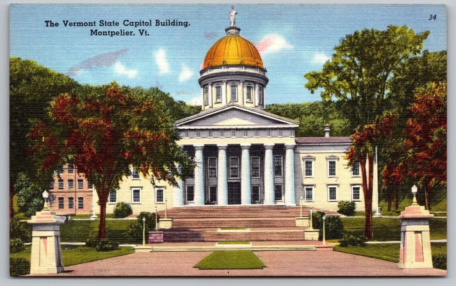 Vermont State Capitol Building Montpelier VT Government Building VNG Postcard