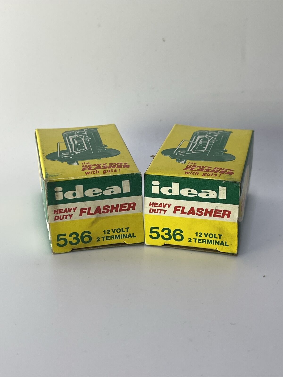 Lot of 2 NOS Vintage Ideal Heavy Duty 2 Prong 536 Flasher For 12 Volt Cars Truck