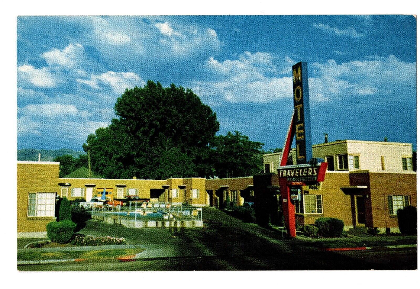 Chrome postcard - Travelers Motel, Salt Lake City, Utah, AAA
