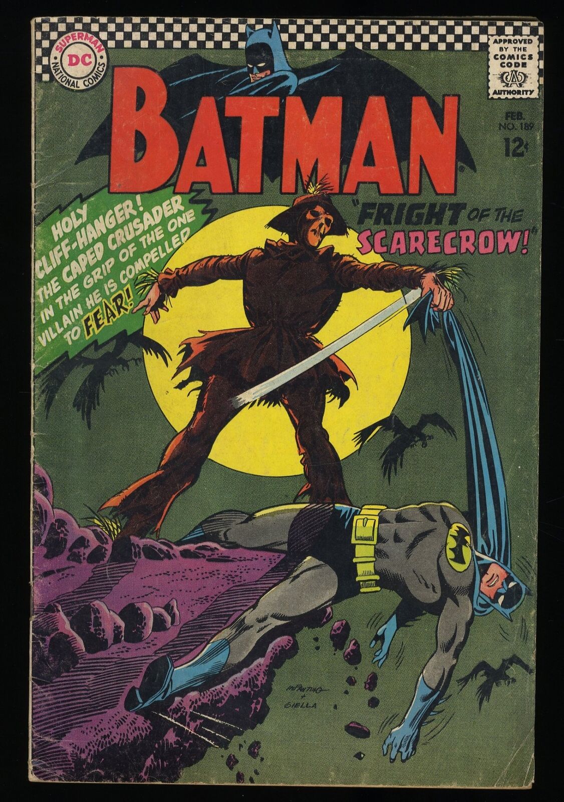 Batman #189 VG- 3.5 1st Full Appearance of Silver Age Scarecrow DC Comics 1967
