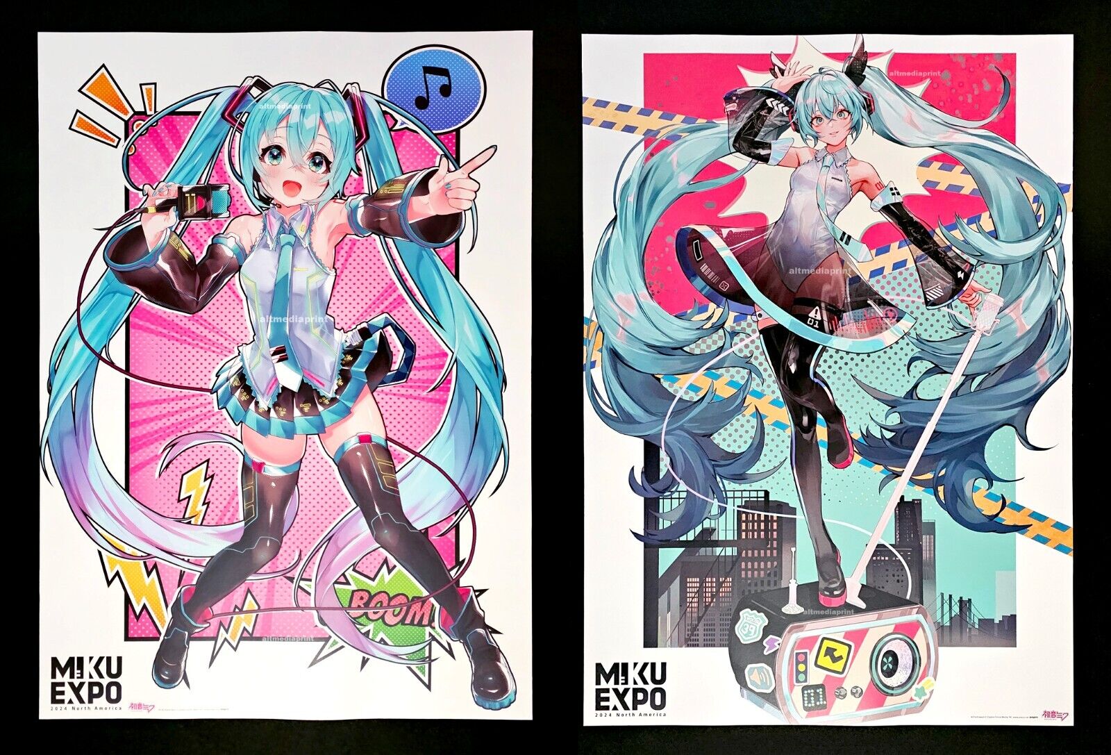 Hatsune MIKU EXPO 2024 NA Vocaloid Concert EXCLUSIVE POSTER 2 PRINT SET IN HAND