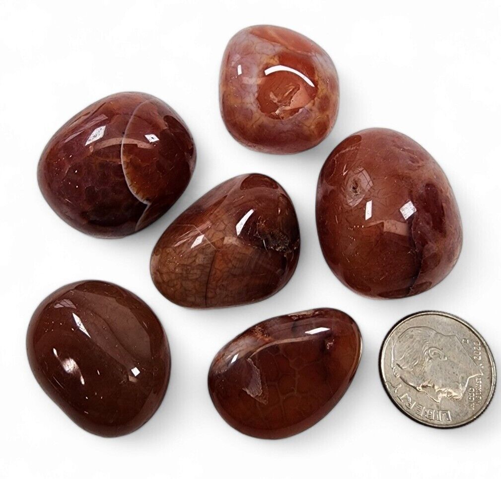 Fire Vein Agate Polished Pieces Brazil 72.1 grams.