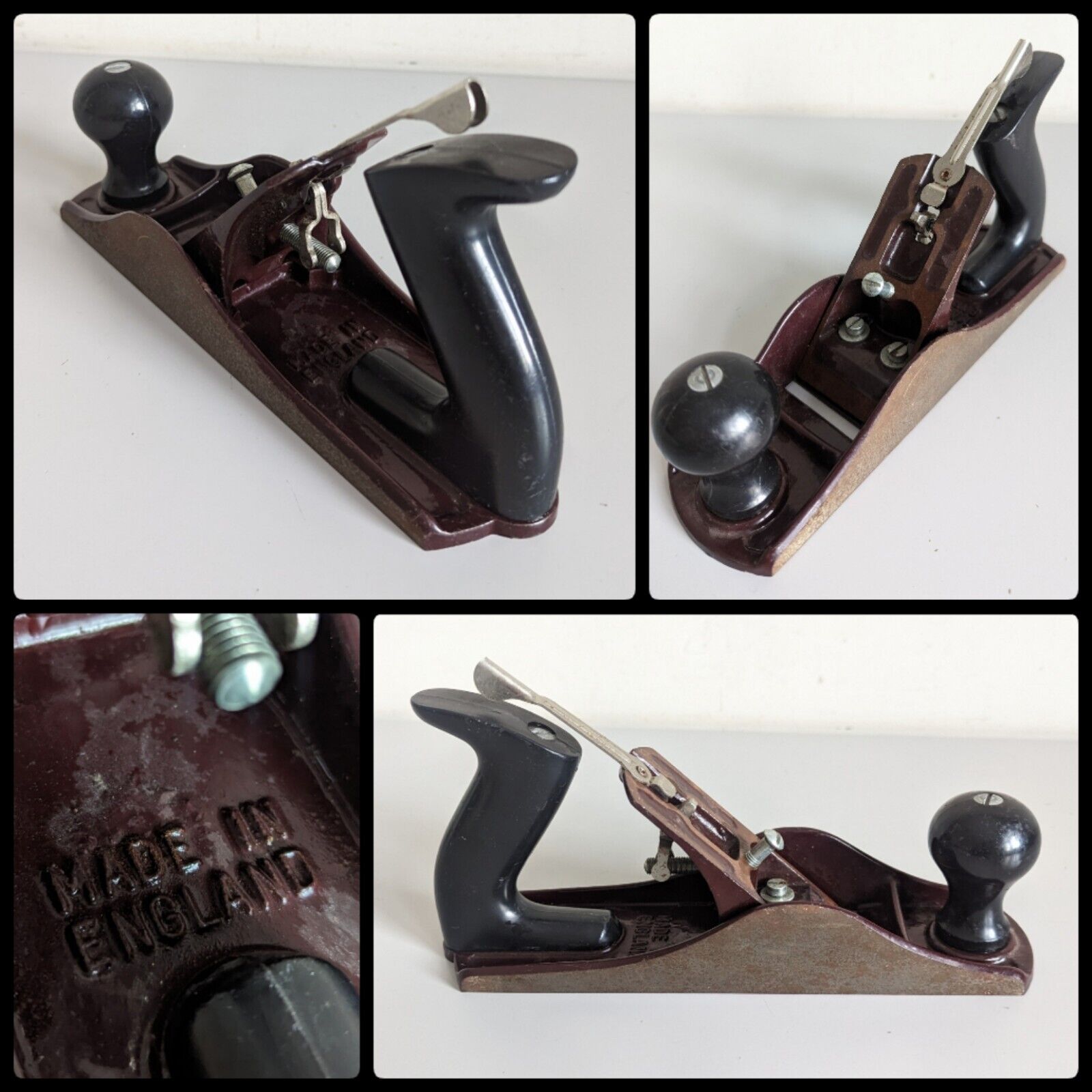 Vintage Wood Plane Made In England Joiners Carpenters Equipment See Pics