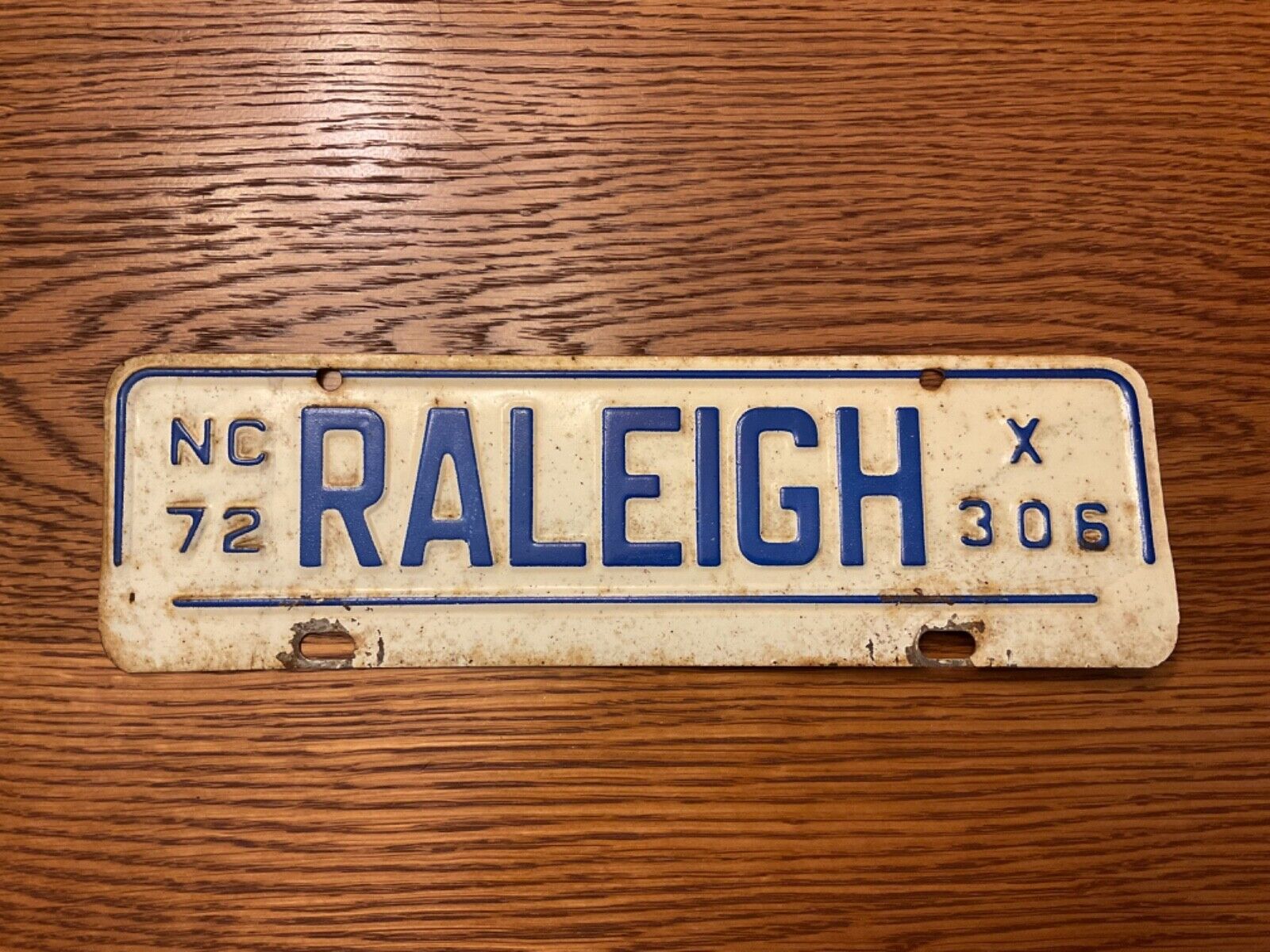 North Carolina City of Raleigh 1972 License Plate #306