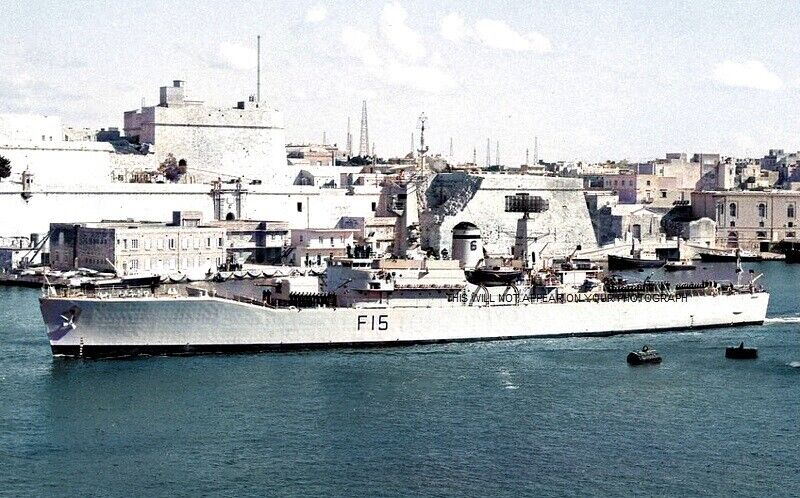 ROYAL NAVY LEANDER CLASS FRIGATE HMS EURYALUS AT MALTA c 1971