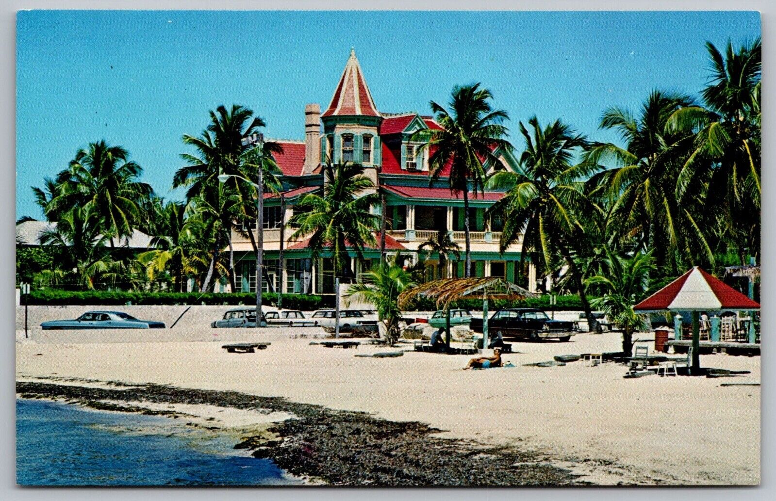 Southern Most House Old Key West Florida Tropical Palms Oceanfront VTG Postcard