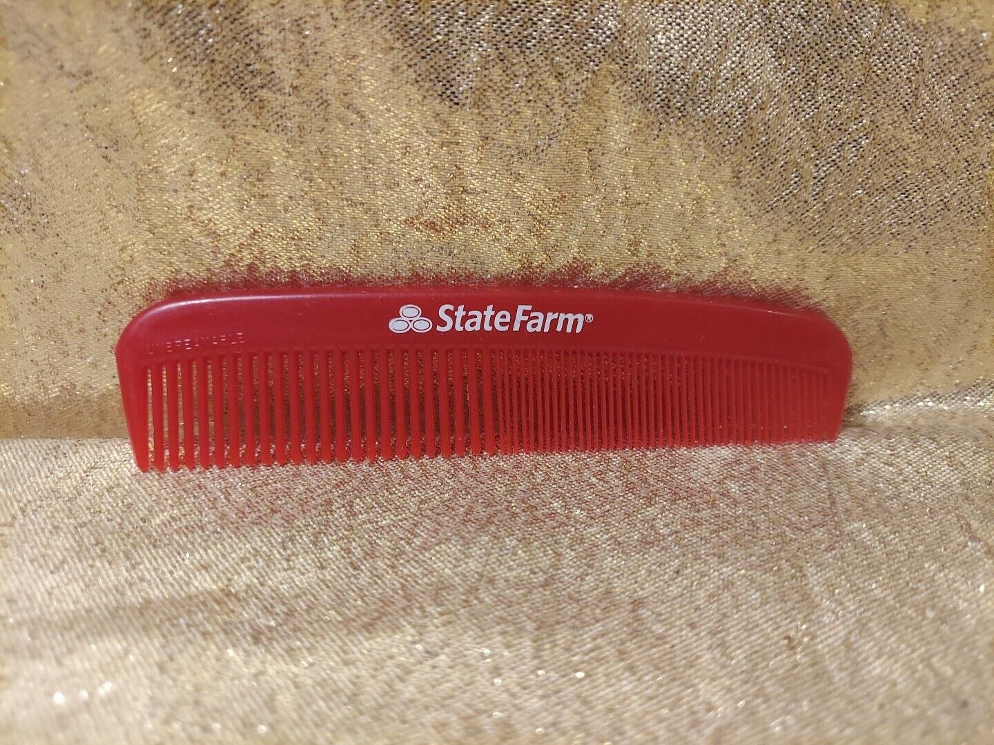 Vintage State Farm Insurance Pocket Comb Red Plastic \