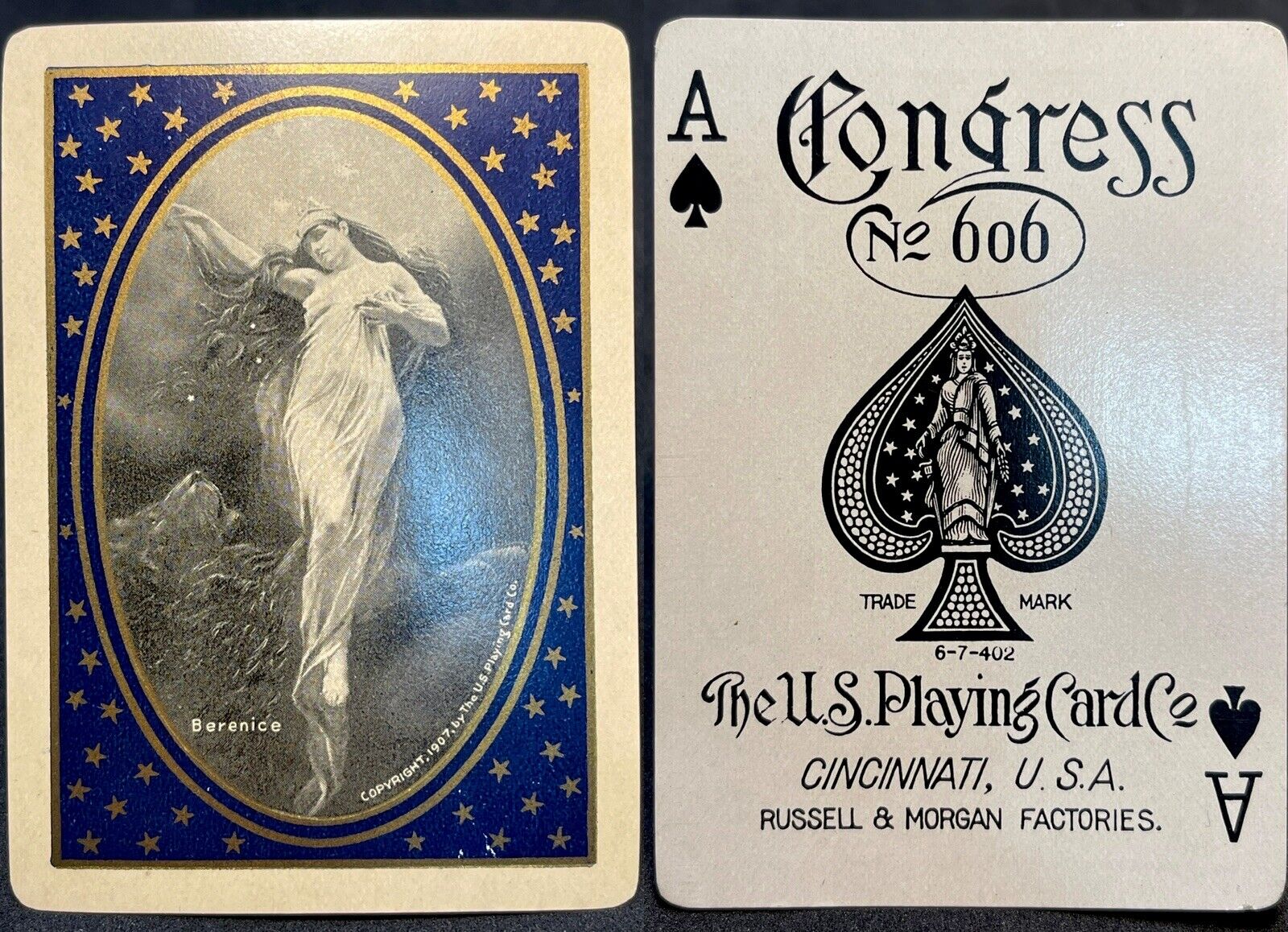c1907 HIGH GRADE Antique Playing Cards Congress 606 USPCC Falero Artist Deck