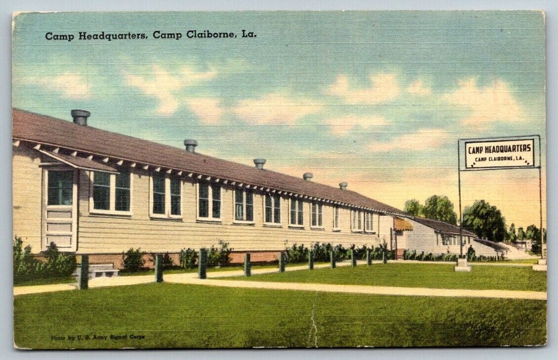 US Army  Camp Headquarters  Camp Claiborne  Louisiana    Postcard
