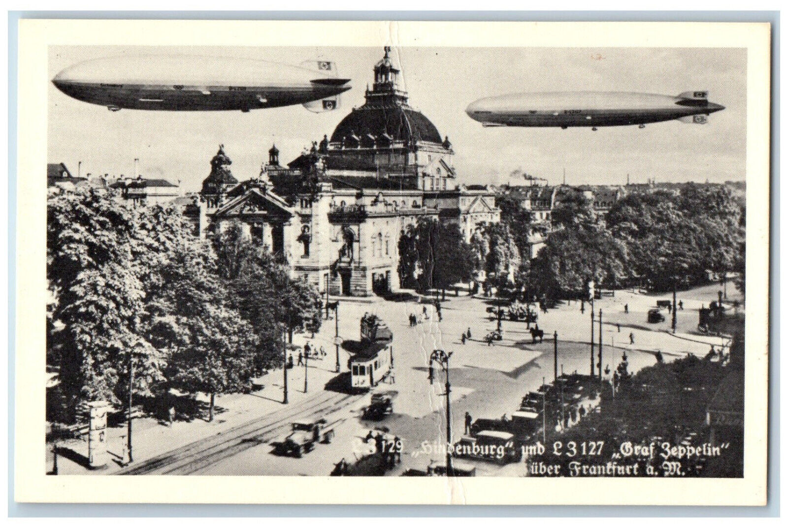 Bavaria Germany Postcard Lindenberg in the Allgäu Two Air Dirigible c1920's