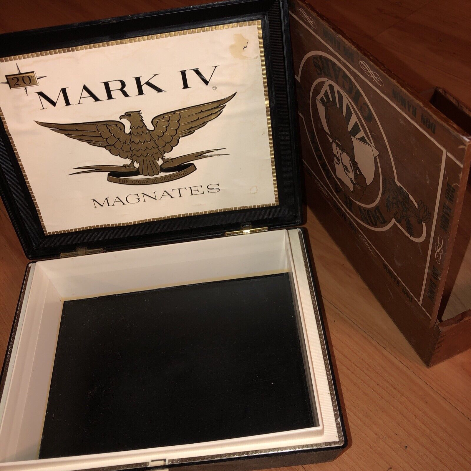 Lot of 2 Cigar Holder Box Case Mark IV Magnates USA Plastic  & Don Ramon Wood