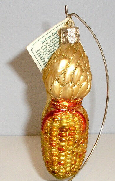 2002 OLD WORLD CHRISTMAS GLASS ORNAMENT - INDIAN CORN - NEW W/TAG