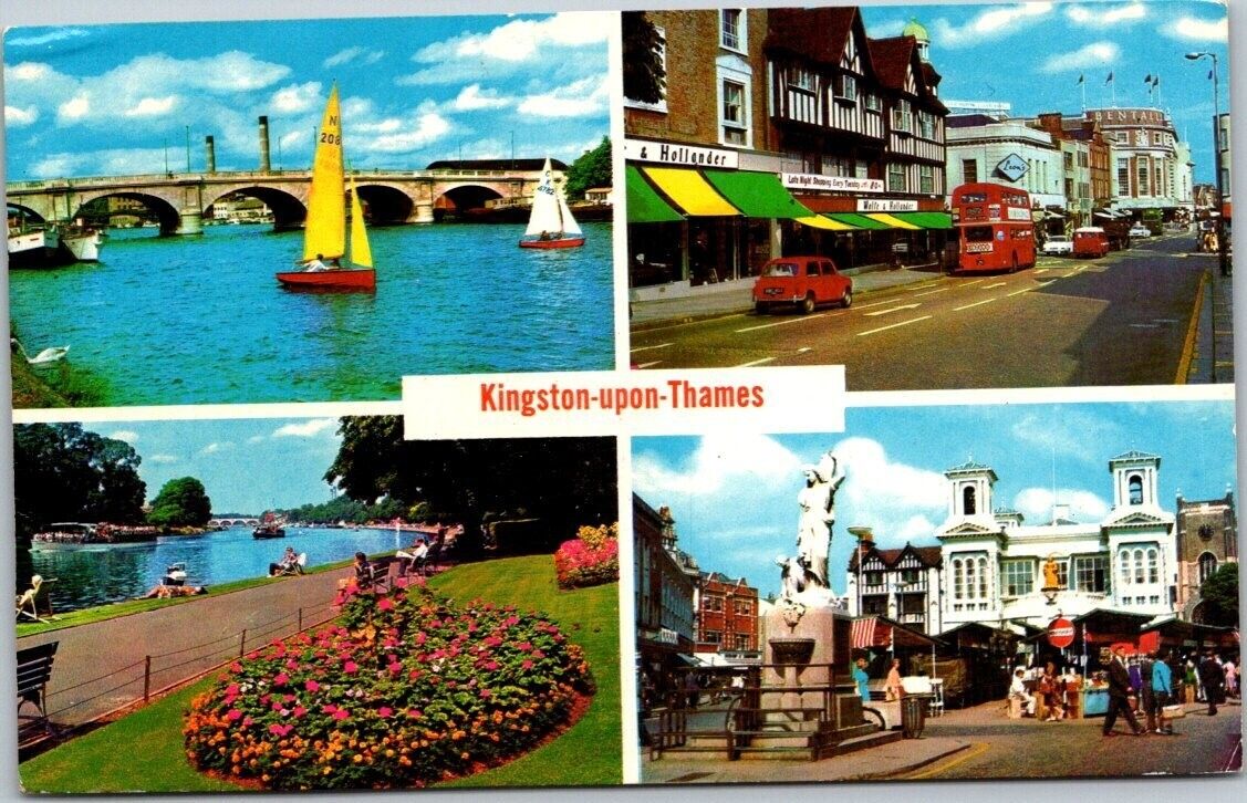 Kingston Upon Thames 1976 Clarence Street London England Vintage Postcard B22