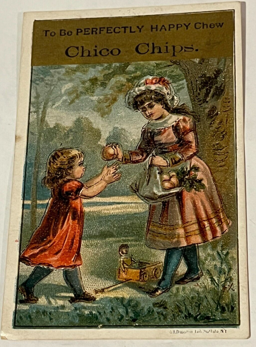 1880\'s Chico Chips Chewing Gum Trade Card Healthy Confection Cleveland, OH