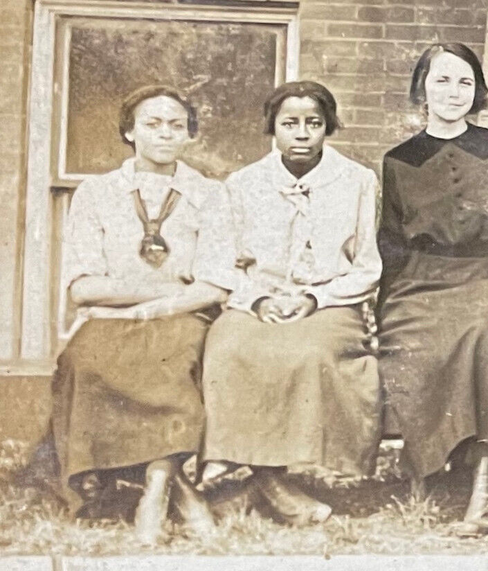 RPPC PHOTO High School Class 1904-20s African American Girls Far Left Black INT