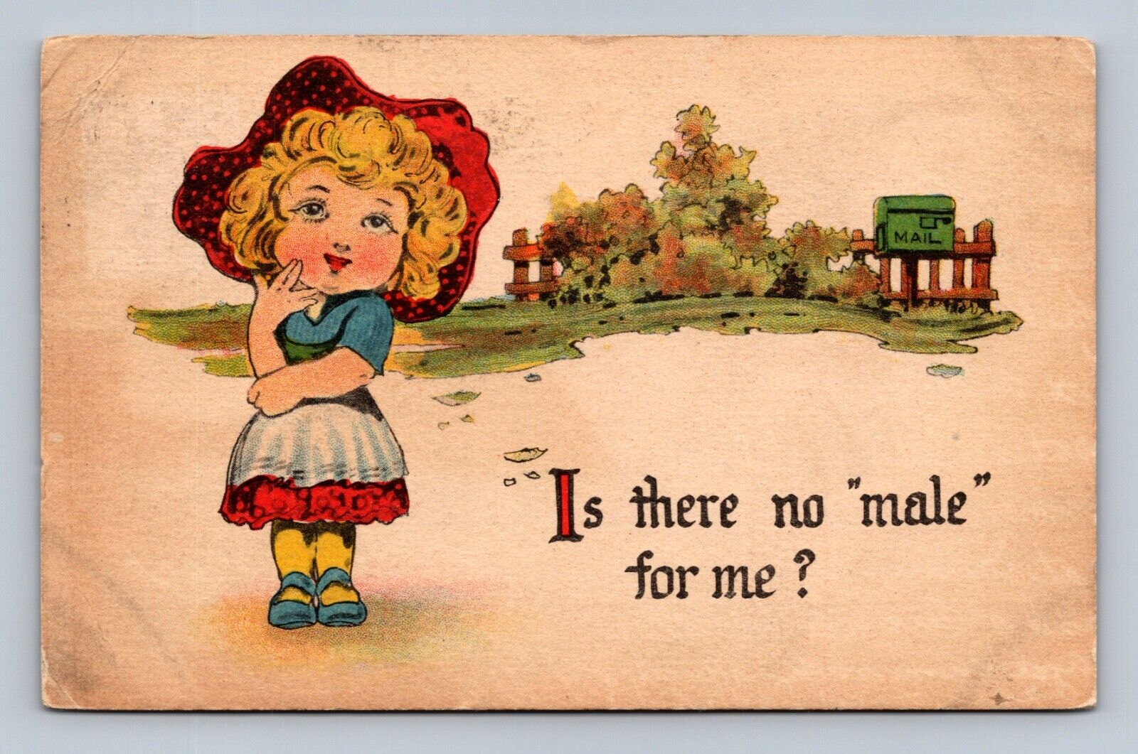 Is there no Male for me? Postcard