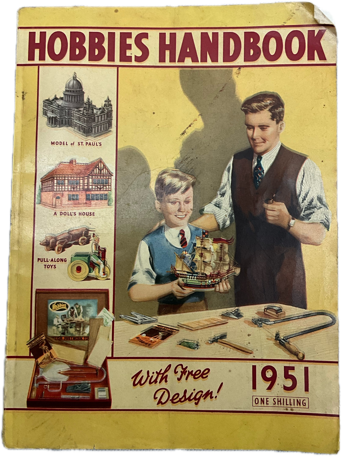 Vintage Hobbies Handbook 1951 complete with No 244 Georgian Dolls House plan