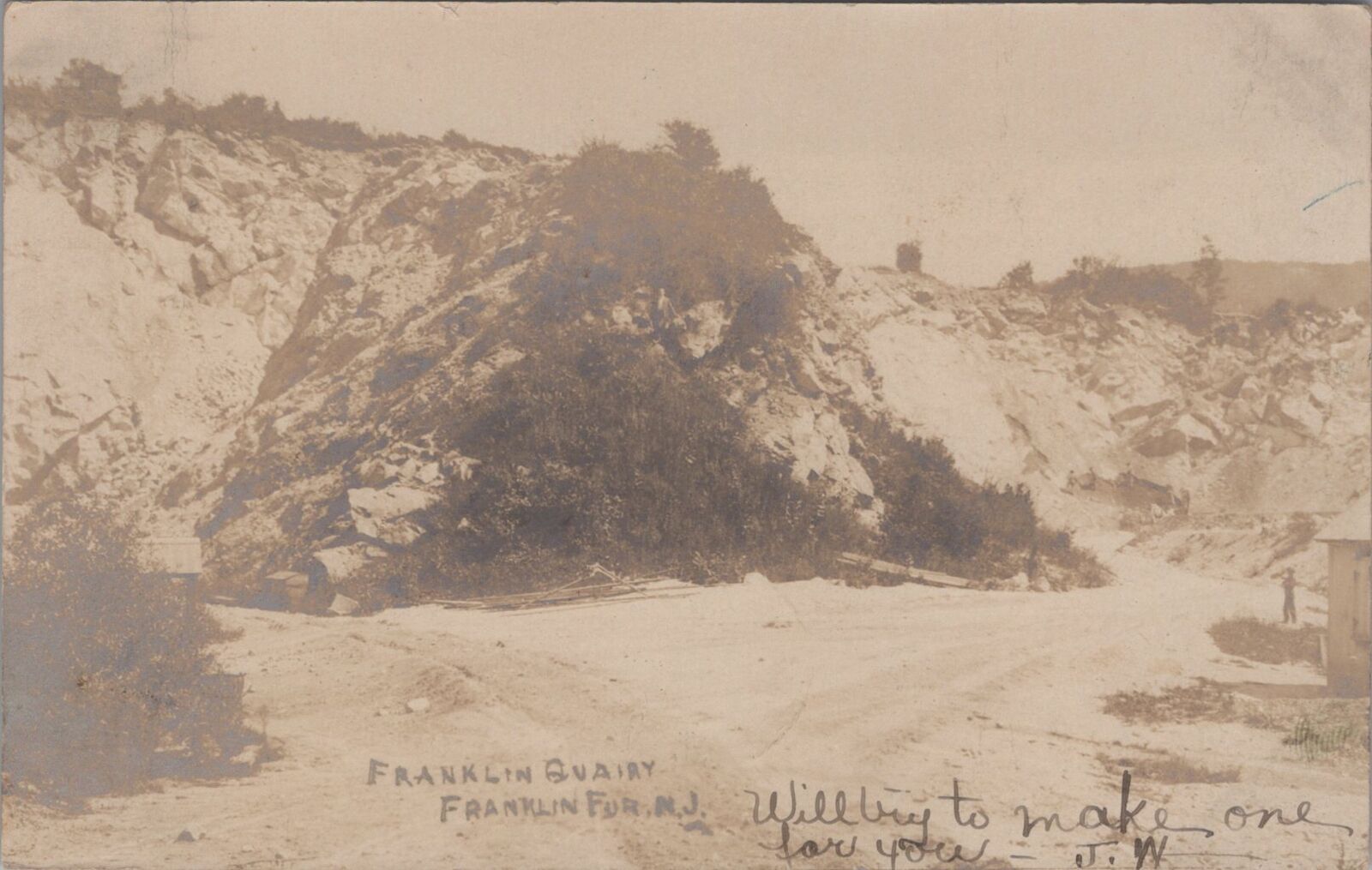 Franklin Quarry, New Jersey, Real Photo RPPC 1905 Middletown NY RPO PM