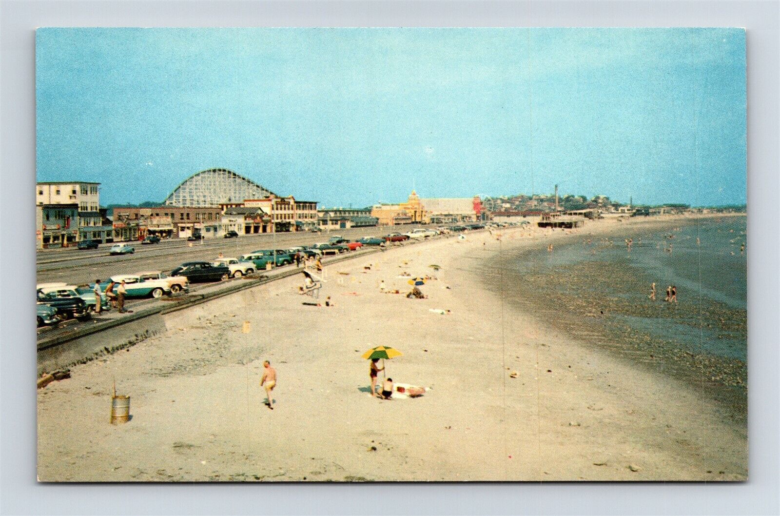 Postcard MA Nantasket Massachusetts c1950's Boulevard Beach Amusement Park C43