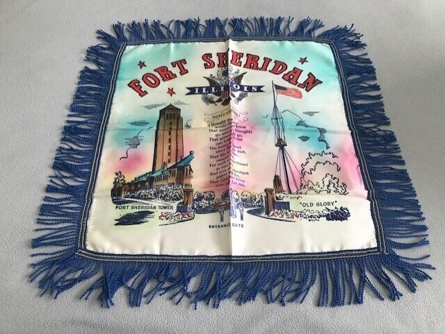 Vintage military 1954 Fort Sheridan, IL Sweetheart Pillow