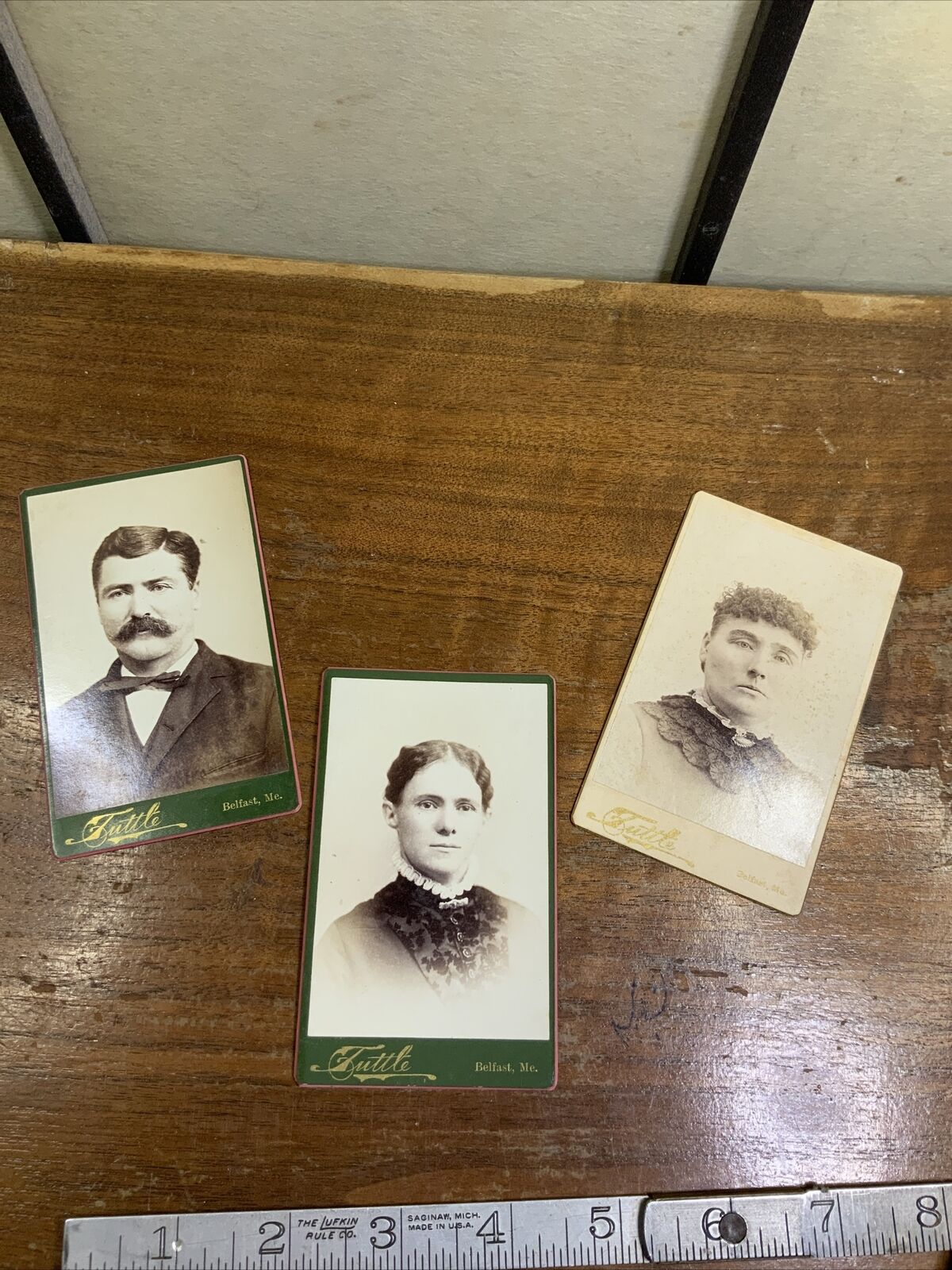 3 Nice CDV Photos By TUTTLE, In  BELFAST, MAINE.
