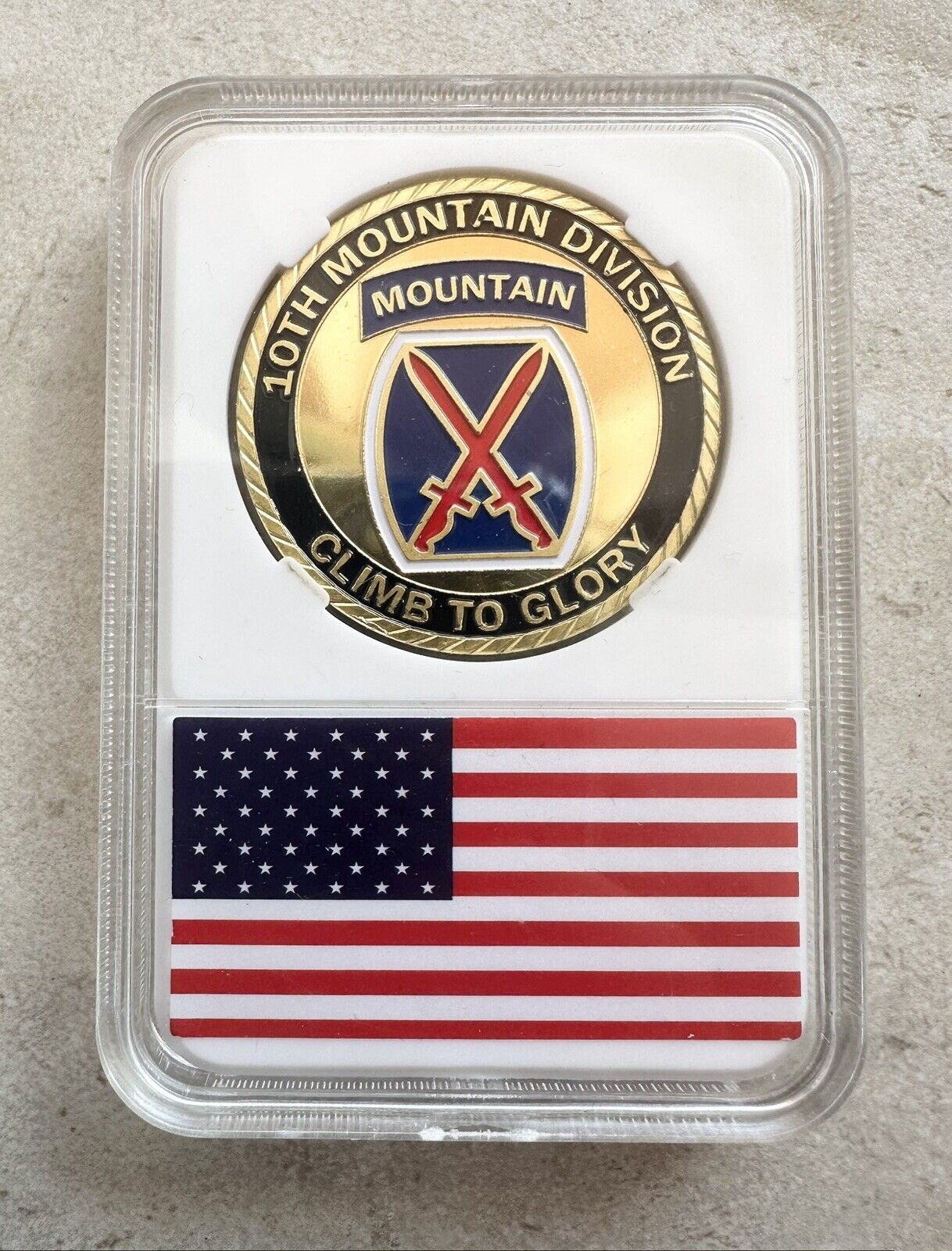 US ARMY TEN INFANTRY 10th MOUNTAIN DIVISION COMBAT Challenge Coin