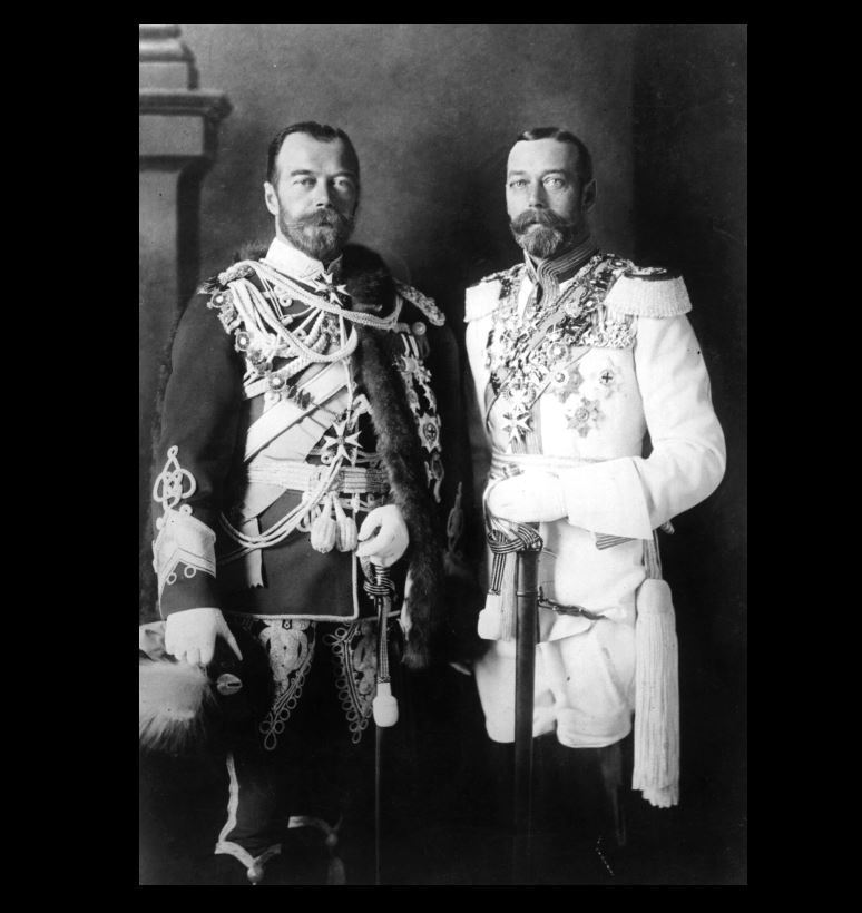 Czar Nicholas II of Russia PHOTO with King George V of England, 1913