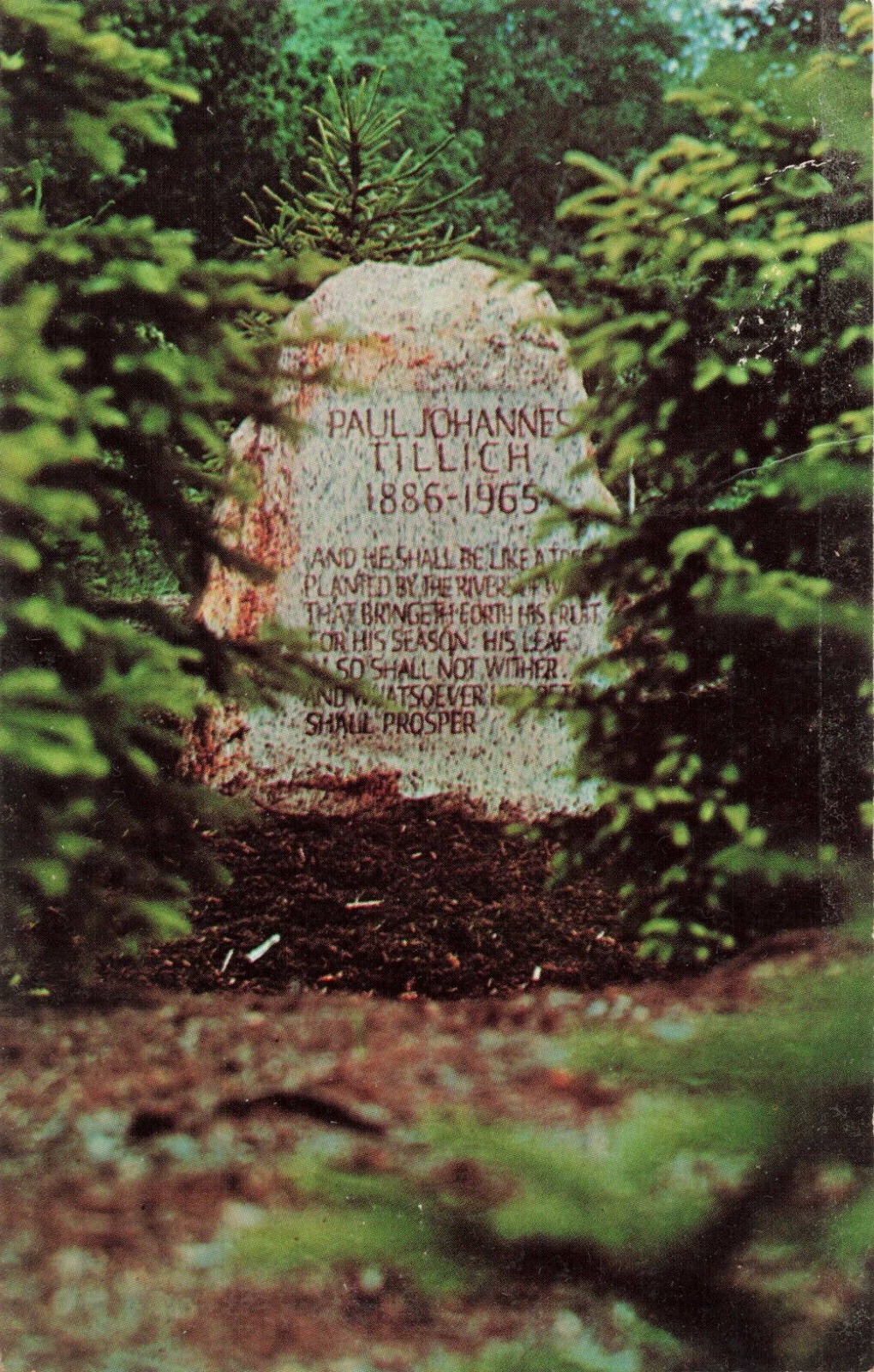 New Harmony IN Indiana, Paul Johannes Tillich, Tombstone Grave, Vintage Postcard