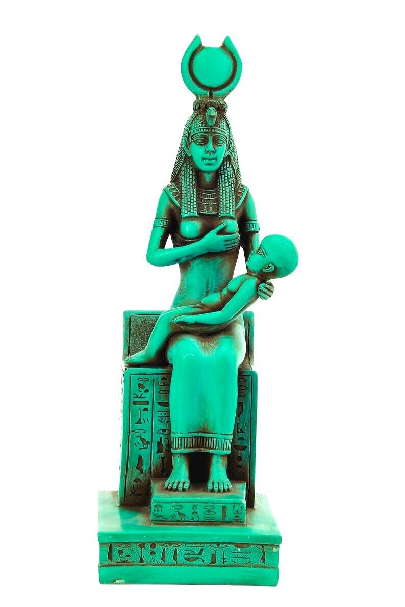 UNIQUE ANTIQUE ANCIENT EGYPTIAN Statue Stone Seated Goddess Isis Nursing Horus