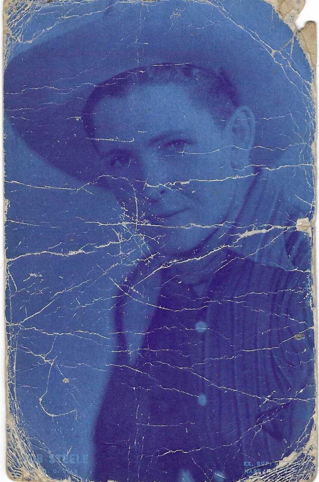 EXHIBIT ARCADE WESTERN CARD 1920\'s BOB STEELE (DARK BLUE) RARE CARD