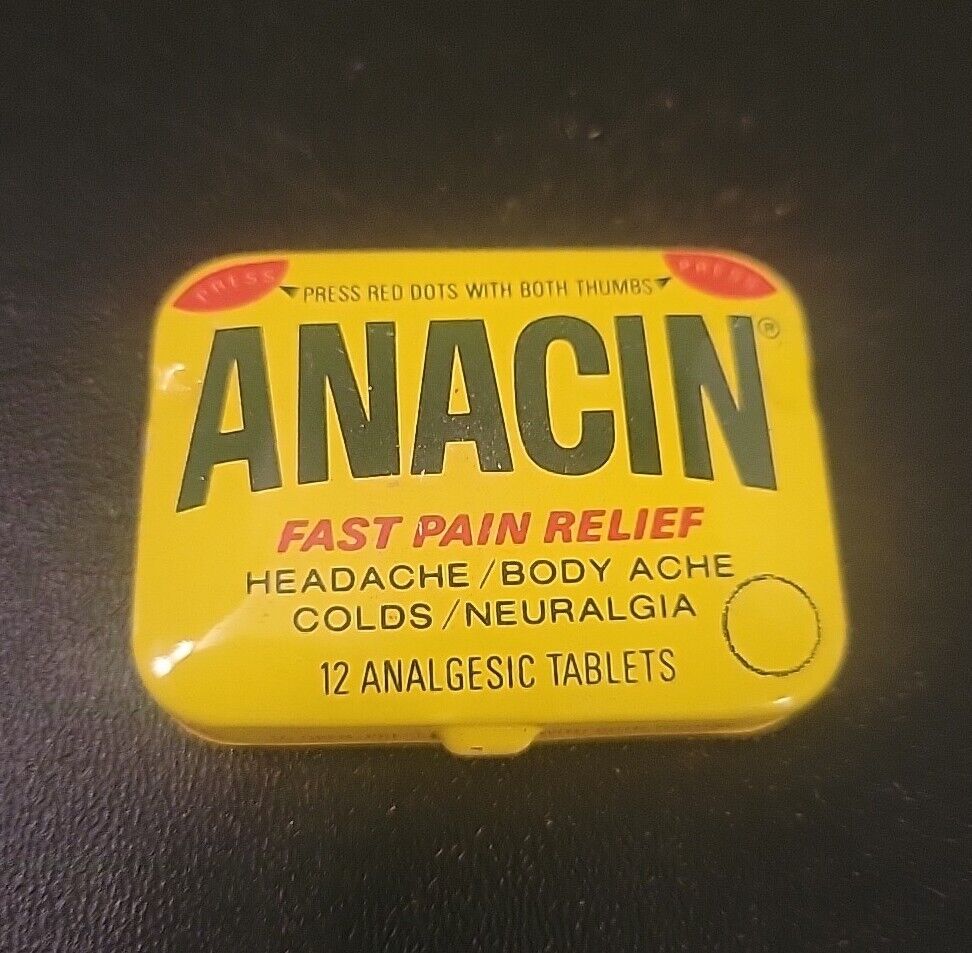Vintage ANACIN Medicine Tin Analgesic NOS