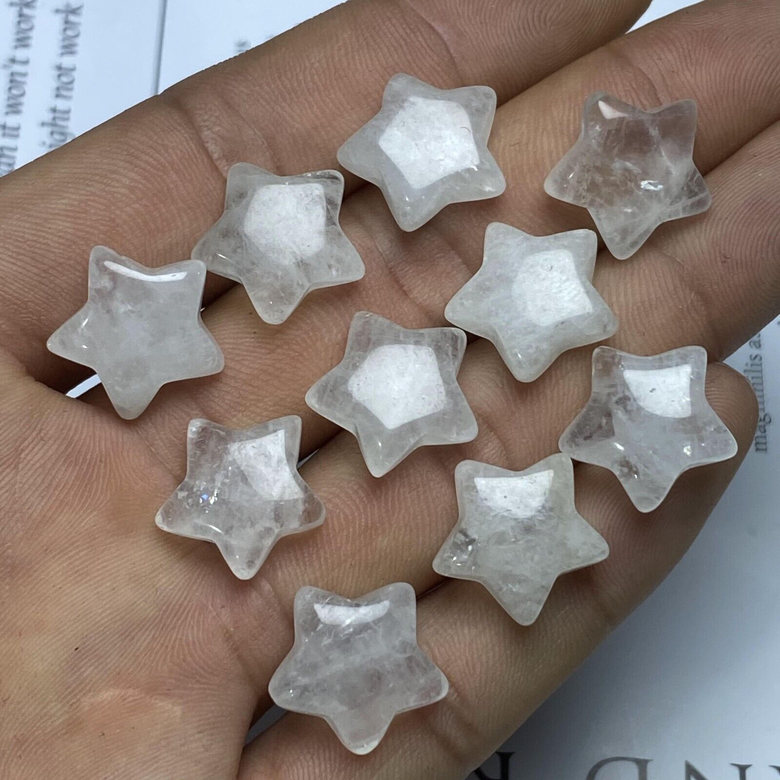 10pc Wholesale Natural Clear cryst carved mini star quartz crystal reiki healing