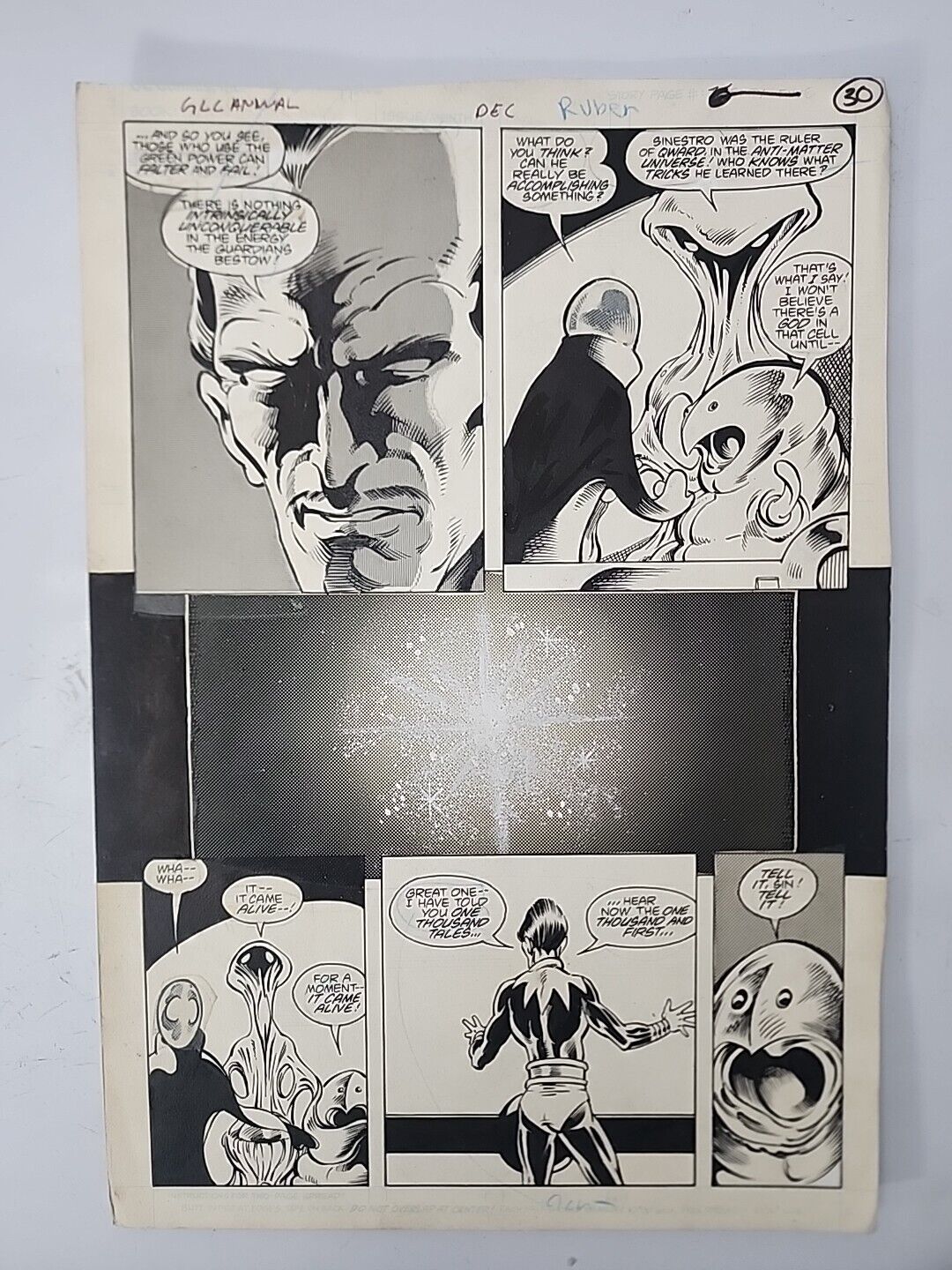 Green Lantern Annual Art Comic 1983 SINESTRO original  Stamped
