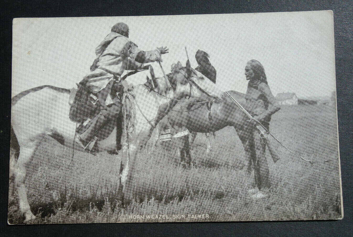 Horn Weazel, sign talker, native Americans unused postcard 