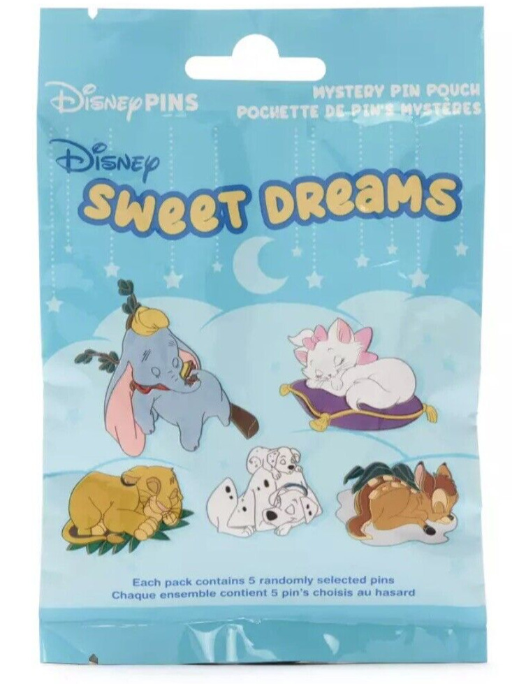 Disney Parks Sweet Dreams Mystery Collection 5 Pc Pin Pouch Pack Sealed - NEW