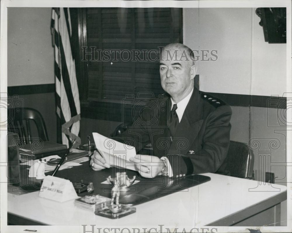 1949 Press Photo Police Chief Charles A Higgins