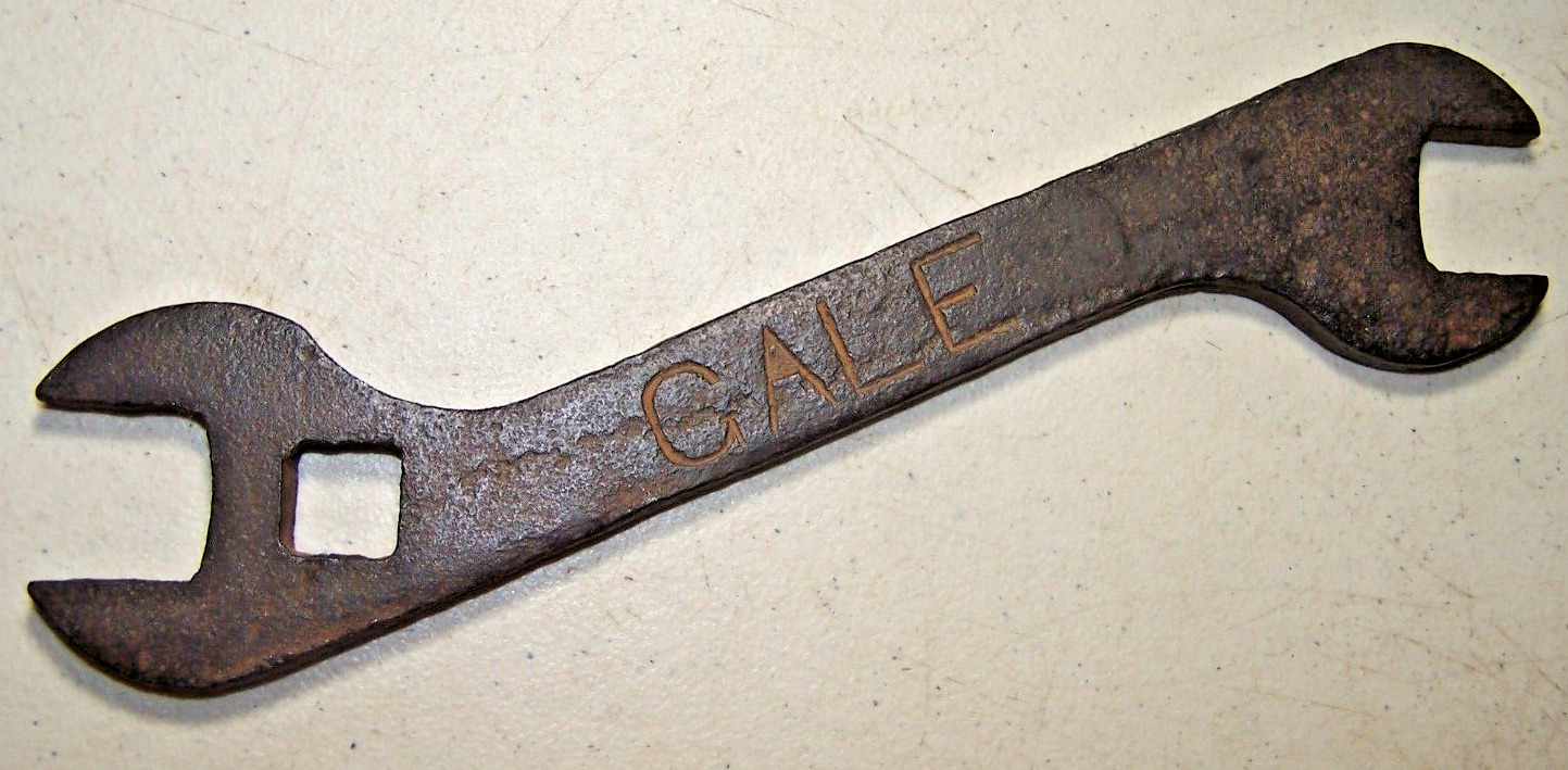 Antique- Gale Farm Implement Wrench, P/N DG847 Albion,Michigan Open End