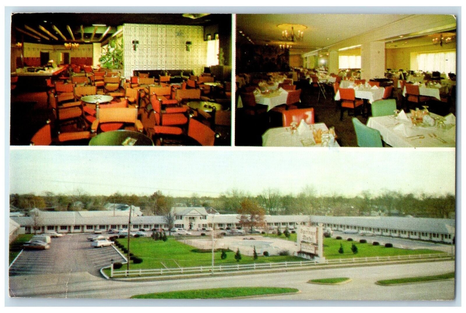 1976 The Springs Motel & Restaurant Dining Multiview Lexington Kentucky Postcard