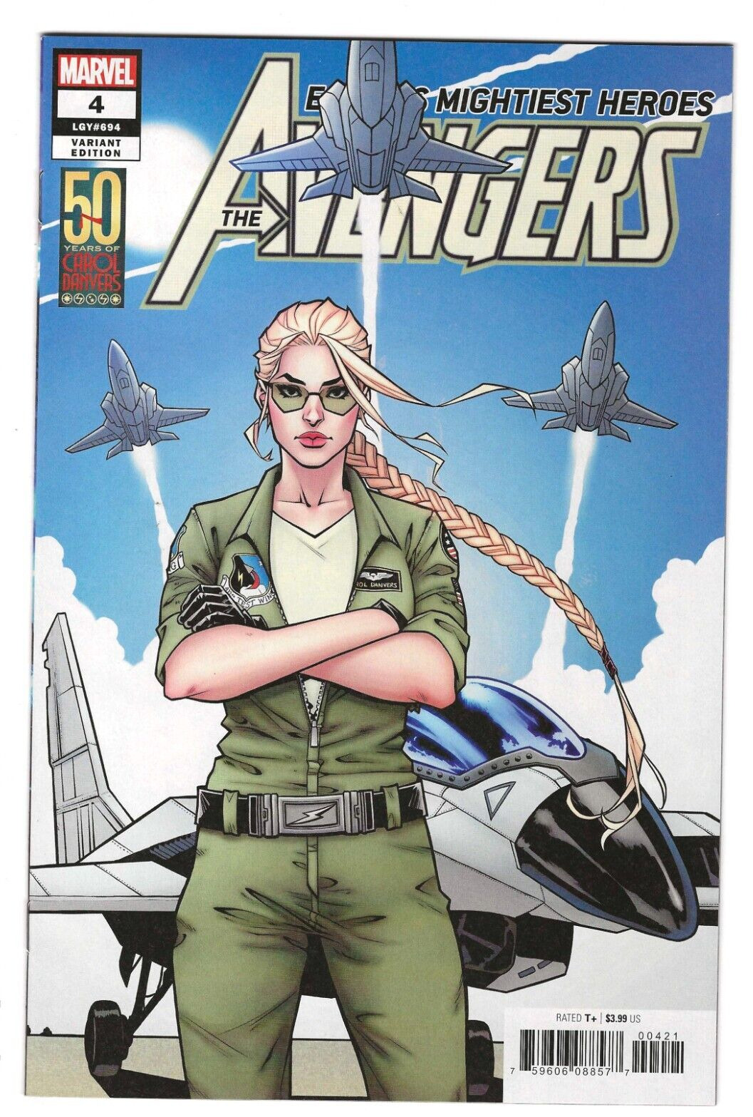 Marvel Comics AVENGERS #4 first print 50 Years of Carol Danvers cover