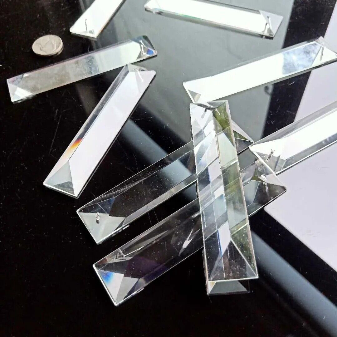 2PC 100MM Clear Crystal Bar Suncatcher Pendants Chandelier Crystals Prism Hanger