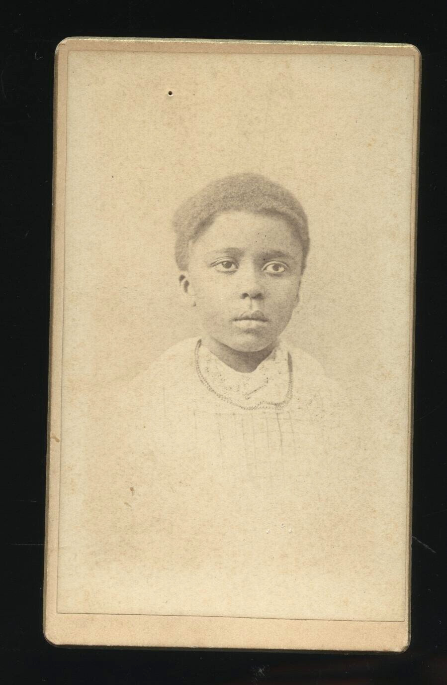 Antique CDV Photo ID\'d Black African American Girl from TOPEKA KANSAS