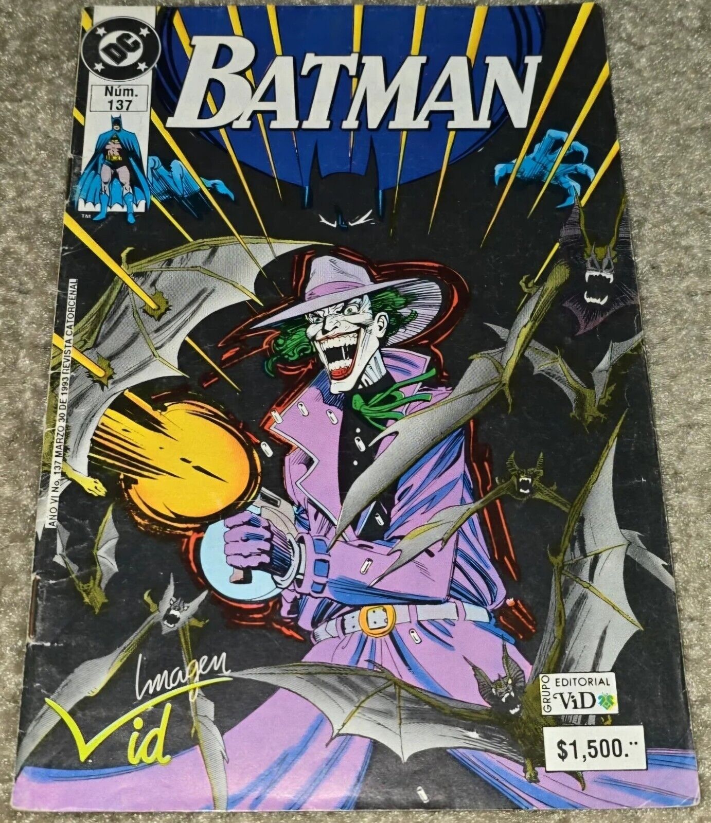 Rare VHTF Batman 451 MX 137 Joker Scarface Cover 1990 Marv Wolfman DeCarlo Aparo