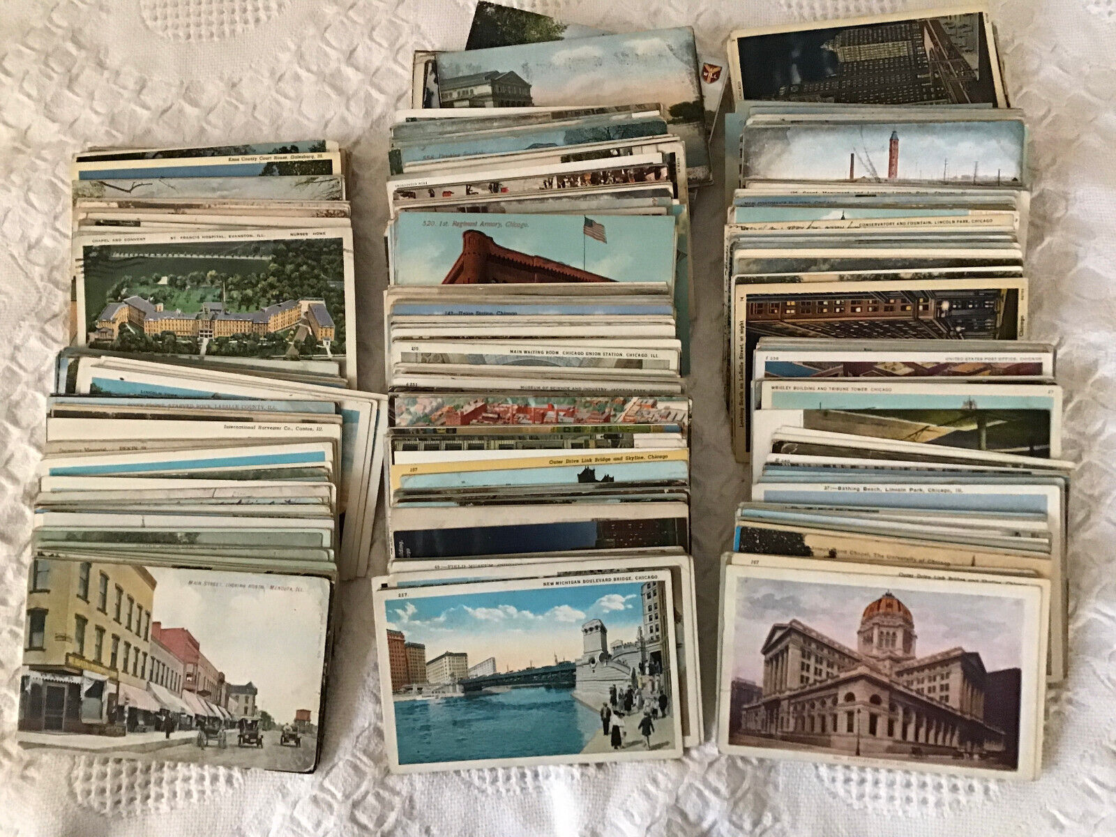750+ Vintage Antique Postcard Collection ILLINOIS  Cities  Towns Events