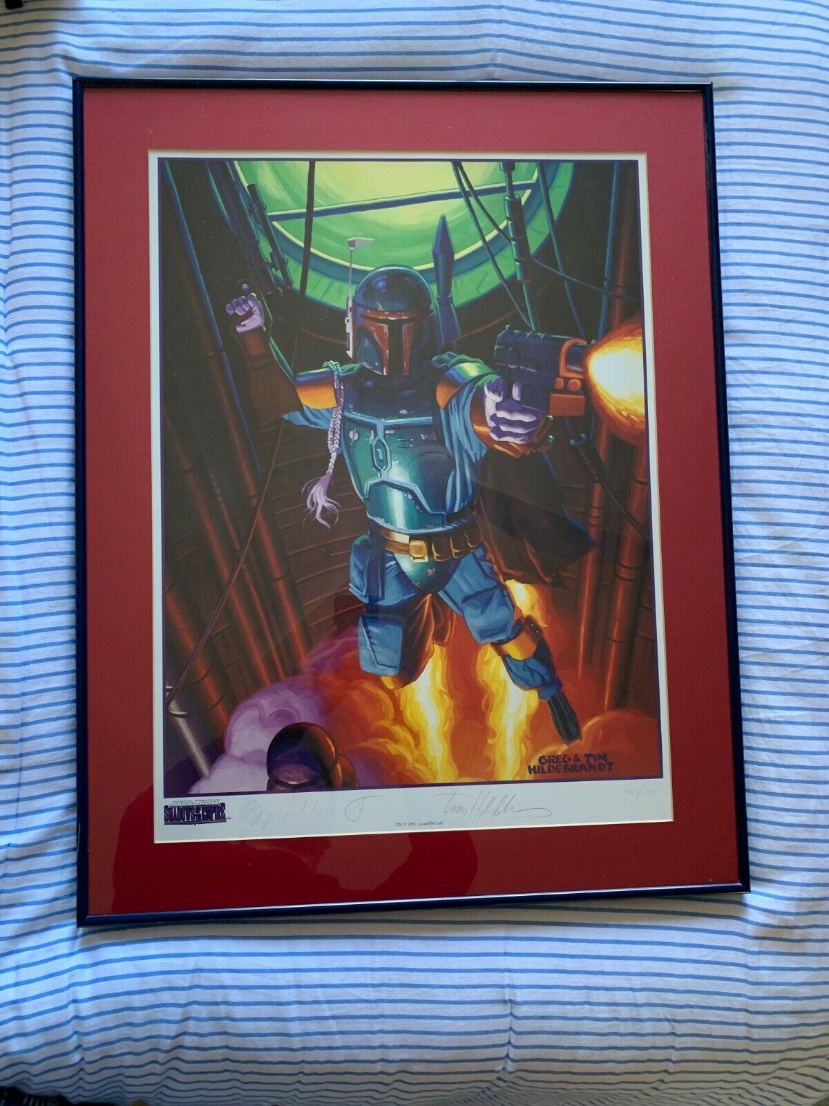 Boba Fett Star Wars Shadows of the Empire Signed Framed Limited Edition Print