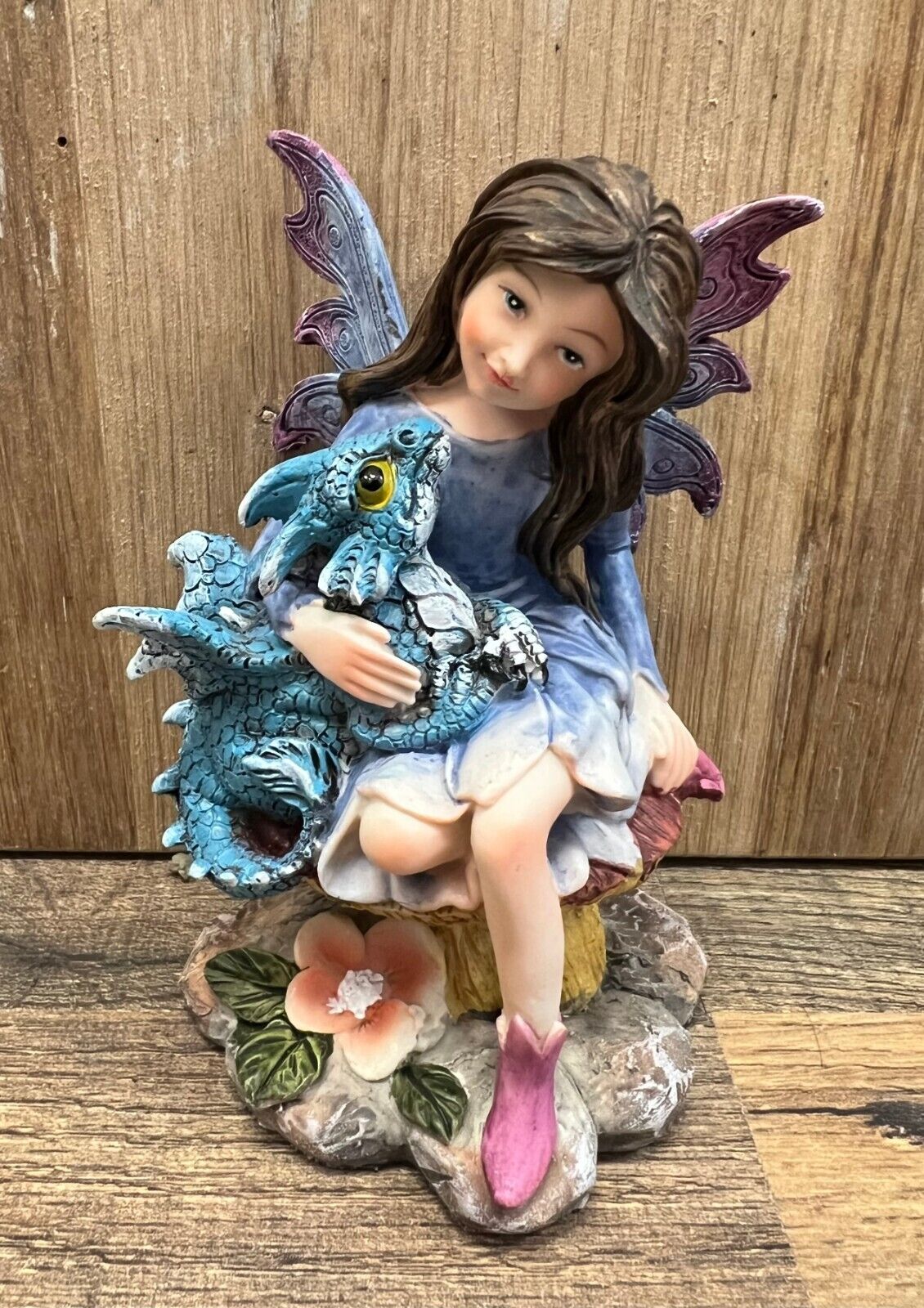 Fairy Blue With Dragon Resin Figurine 5\