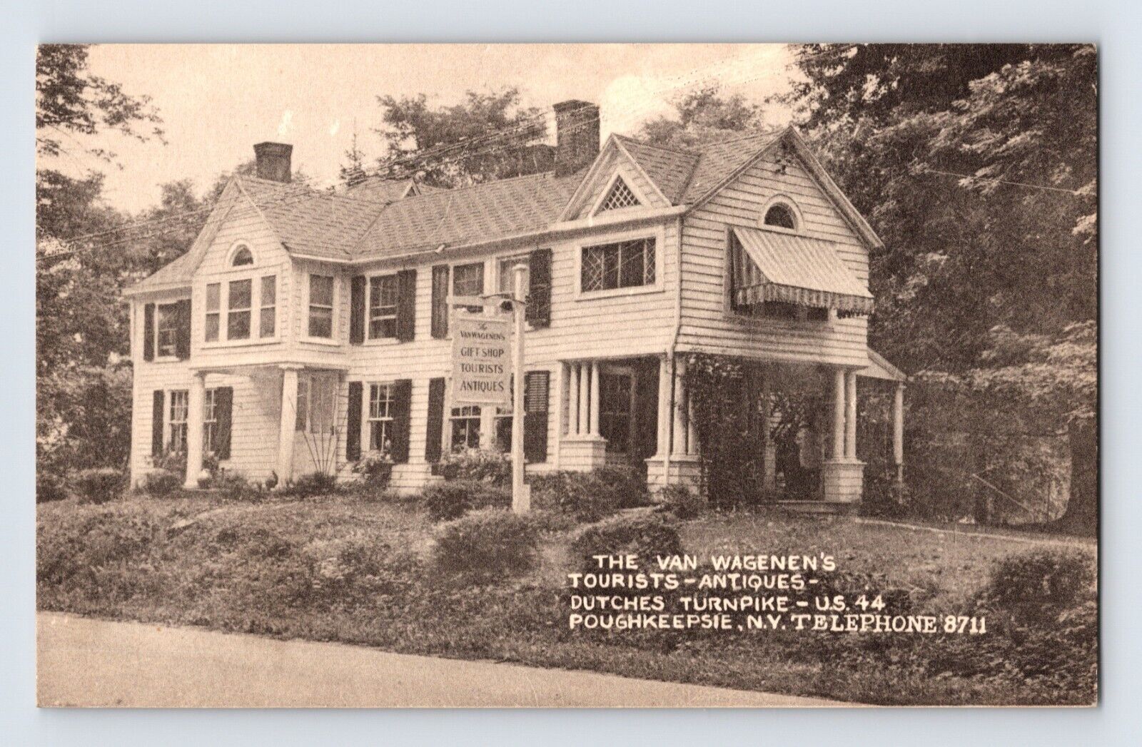 Postcard New York Poughkeepsie NY Van Wagenen\'s Antiques 1910s Unposted Divided